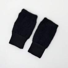 Fashionable Plush Half Finger Gloves, Women's Warm Soft Knitted Gloves For Winter, Christmas & Thanksgiving Gift - Multicolor - View 12
