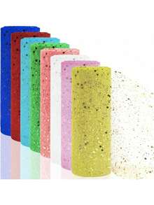 4.8Yards 10inch Glitter Tulle Fabric Rolls, Sparkling Spool Ribbon Sequin Netting For Tutu Skirt Gift Wrapping Bow Ribbon Wedding Party Decoration ,The Background To The Party. Decorations For Christmas,Halloween, Valentine's Day And New Year,Glitter Tulle Roll Soft Tulle Ribbon For Party Decoration DIY Crafts Tutu Skirt Accessories Wedding Backdrop Stage Decoration Sewing Mesh - Brown - View 2