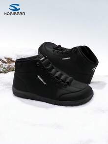HOBIBEAR 1 Pair Women's Fashion Simple Warm Snow Boots, Unisex Winter Outdoor Sports Shoes - All Black - View 2