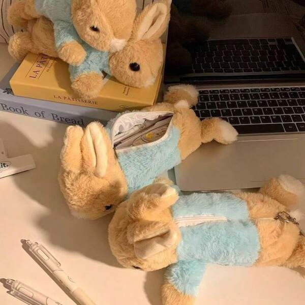 Süße Cartoon-Tier Federtasche, Weiches Plüsch Heilungspuppe, Federmäppchen mit großer Kapazität, Stifteaufbewahrungstasche für Studenten