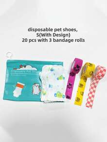 20 Pieces/Bag, Disposable Pet Shoes, Dog Shoe Foot Covers, Waterproof And Dirt Proof, , Walking Dog Artifact, Pet Supplies, Dog Accessories