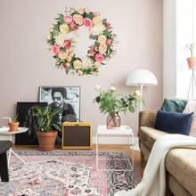 16 Inch Artificial Rose And Peony Wreath, All-Purpose Floral Decor For Home Hotel Wedding Indoor Outdoor Garden