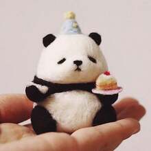 1 Set Panda Cake Felt Craft Kit For Beginners, DIY Wool Felt Animal Material Set (Suitable For Adults), Felt Art Project Gift - Multicolor - View 1