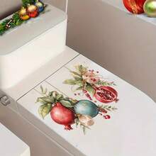 1 pieza Pegatina navideña para ventana - Adornos navideños con granada y bolas - Fácil de aplicar, decoración moderna para el hogar, sala de estar, balcón - Perfecto para decoración navideña, pegatinas autoadhesivas para ventanas, pegatinas navideñas para ventanas, papel para ventanas, pegatinas para ventanas, decoraciones navideñas, carteles para ventanas, regalo navideño