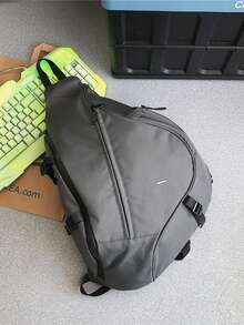 peach tree 大容量男士胸包、休闲嘻哈旅行斜挎包、尼龙收纳单肩包、腰包、商务休闲、情人节、黑色包、学院包、单肩包、多功能休闲徒步旅行大容量户外便携休闲礼物、优雅节日感恩节圣诞男士礼物、桃树 - 灰色 - 查看 5