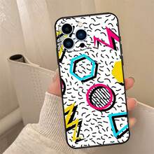 Custodia cover compatibile con 16, 15, 13, 11, 12, 14 Pro Max Mini 7 8 Plus X XS Max XR, con grafica astratta in stile pop art anni '80, bumper cover compatibile con 17, 17 Pro, 17 Pro Max - DFH1044 - Visualizzare 8