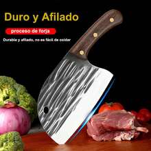 Cuchillos De Cocina - Cuchillo Carnicero Forjado A Mano - Acero Inoxidable de Alto Carbono Cuchillos Chef para Hogar, Camping, Barbacoa, Restaurante, Corte De Carne - Multicolor - Ver 4