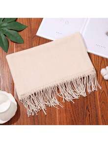 35厘米仿羊绒围巾，拉绒纹理，厚长围巾，秋冬 - 彩色 - 查看 1