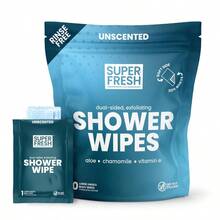 Super Fresh Shower Wipes Large Unscented Body Wipes For Rinse Bathing Personal Hygiene Gym Travel Camping Enriched With Aloe And Vitamin E 10 Individually Wrapped Disposable Sheets - 無香型 - 查看 2