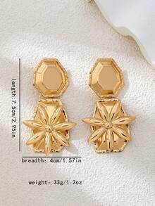 2 piezas Pendientes de aro florales asimétricos exagerados y creativos, adecuados para uso diario y de fiesta de mujeres