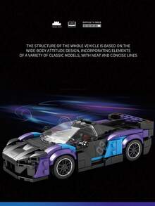 Juguetes de modelo de coche de carreras, juguetes de bloques de construcción, coches deportivos de bloques de construcción, serie de coches deportivos, adecuados para adultos, modelos de coches de bloques de construcción a escala 1:14 para adultos, modelos de colección y exhibición para aficionados, coches de juguete, ideal como regalo para cumpleaños, Halloween y Navidad, para coleccionar y decorar el hogar.