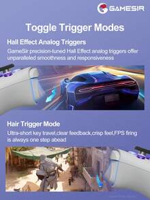 GAMESIR GameSir G8 Galileo Mobile Gaming Controller Compatible With IPhone 17 16 15 Series IOS Android Cellphone Gamepad Game Controle With Hall Effect Joystick And Triggers For Mobile Phone Cloud Gaming Egg Ns Emulators Adapted To Size 110-185mm In Length Support Game Pass Steam Link Moonlight PS Remote Play Softwares Detachable Faceplates 2 Mappable Back Buttons 3.5mm Audio Jack 5 Million-Click Lifespan ABXY Buttons, Type-C Wired Connected, Grey