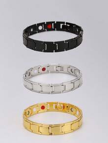 1pc Metallic Magnetic Fashionable & Versatile Bracelet For Men