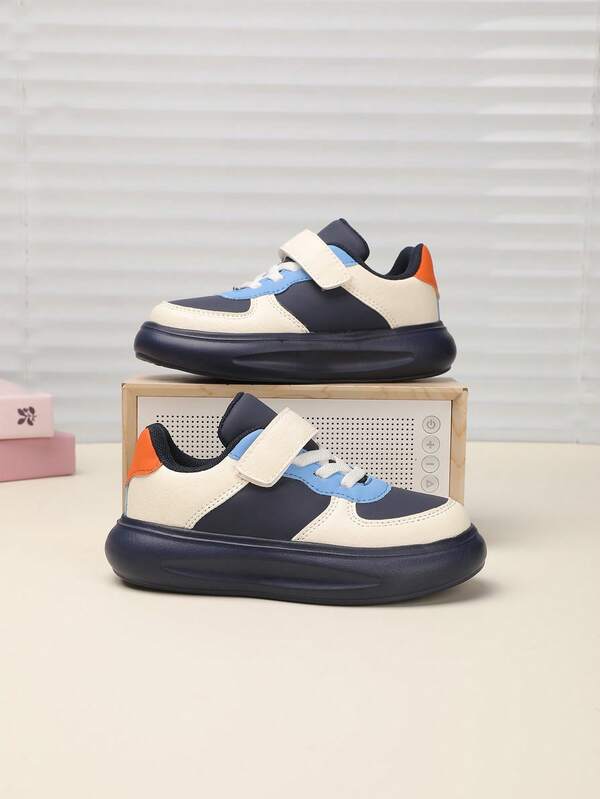 Kids Shoes - Big Children Shoes - Hook And Loop Closure - EVA Sole - PU Upper - Contrast Color Design - Simple & Elegant