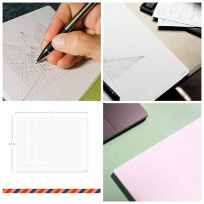 Grid Bloc de notas de computadora pequeo, paquete de 2 Bloc de notas de puntos minimalistas con papel grueso de alta calidad, 9.91x 16.0