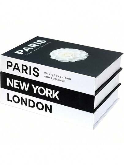 Decorative Books Coffee Table Decor,3 Pieces Stylish Books Of Room Decor Aesthetic,Home Decor,Stacked Book Decor - Shelf,Entryway,Console Table,Fireplace Mantel Decor