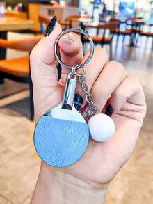 1pc Creative Cute Mini Table Tennis Racket Keychain Paddle Ping Pong Pendant Keyring Bag Ornament For Men Women Car Trinket Gift