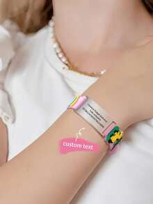 Anpassningsbart vattentätt ID-armband (med namn, datum och nummer) | Personliga ID- och silikonarmband för nödkontakter – Perfekta julklappar till söner och döttrar - Multifärgad - Visa 3