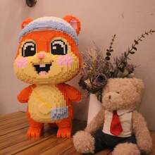 6012 件可爱松鼠积木，DIY 拼图砖手工艺品，动物系列建筑套装，创意模型套件，具有挑战性的组装展示 - 彩色 - 查看 2