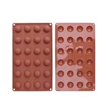 1pc Semi-Circle Silicone Cake Mold, 3D Semi-Circle Chocolate Cookie Baking Mold, Suitable For Mini Cakes, Desserts, Pastries, Kitchen Baking Tools