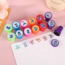 Stitch Theme Plastic Reward Sticker Set, Assorted Colors DIY Craft Kit, Suitable For Scrapbooking, Birthday & Holiday Party Favors School Supplies, Back To School