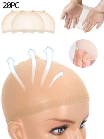 20PCS Stretch Wig Cap Set – Lightweight And Breathable Bonnet Wig For Secure Wig Application, Soft Elastic Mesh Design For Comfortable Fit And Air Circulation; Ideal Accessories Halloween, Cosplay, Daily Wig Styling & Hair Protection; Durable, Invisible & Easy To Wear