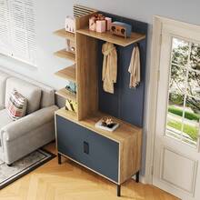 Kleiderschrank-Set mit Schuhfach, Regalen und Haken - Inklusive verstellbaren Trennwänden