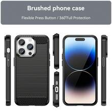 Max Power Digital Funda para Apple iPhone 14 Pro Max  Carcasa Protectora Antigolpes Silicona Negra Diseño Fibra de Carbono Resistente Absorción de Choque [Compatible Carga Inalámbrica] - Negro - Ver 2
