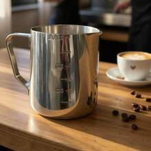Latte Art Stainless Steel Milk Jug 1Lt Coffee Cafeteria Milk Creamer For Barista Coffee - Bạc - Xem 5