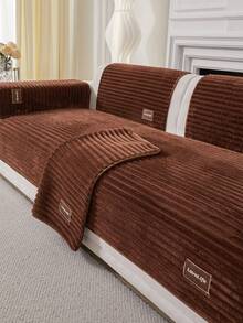 1pc Thick Plush Sofa Cushion Cover, Non-Slip Sofa Protector, Dust-Proof And Dirt-Resistant, Machine Washable, Pet-Friendly, Suitable For All Seasons, Adjustable For Corner Sofa, Bedroom, Office, Living Room, 1/2/3/4 Seater