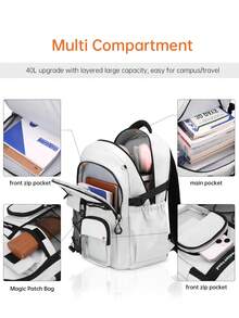 1 pezzo Zaino alla moda unisex, chiusura con cerniera, cinghie regolabili, grande capacità, adatto per lavoro, attività all'aperto, pendolarismo, regalo per il ritorno a scuola
