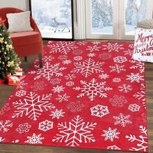Christmas Area Rug Christmas Snowflake Pattern Small Entryway Rug Doormat Non-Slip Holiday Decorative Washable Floor Carpet For Indoor Front Entrance Kitchen Bathroom, 2x3 Feet Christmas Decorations Home Christmas Gifts Christmas Decor - Red - View 7