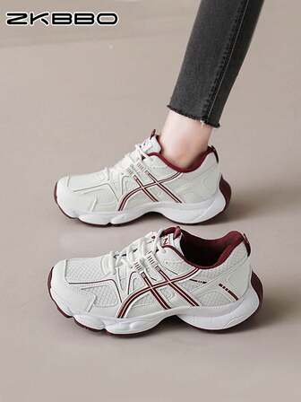 ZKBBO Women's Comfortable Minimalist Round Toe Casual Sneakers, Suitable For Fitness, Running, Sports, Tennis All Seasons