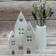 4 件套硅胶心形房屋模具套装，适用于树脂、混凝土和水泥铸造、珠宝收纳盒、粘土和石膏工艺模具 - 白色 - 查看 6