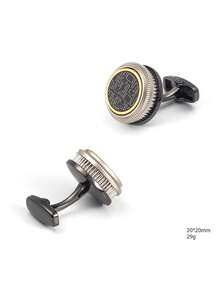 New Luxury Double-Layer Gun Black CD Disc Alloy Metal Cufflinks, Men's French Cufflinks - Fashion - View 4