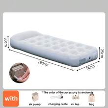 全新充气床垫内置泵自充气垫户外帐篷充气床双人睡垫适用于露营或室内 - 彩色 - 查看 12