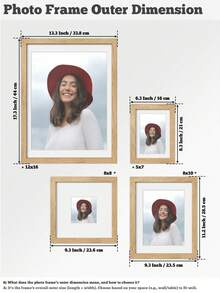 XXBANZHUAN 复古做旧经典风格画廊风格相框 | 12x16/8x10/8x8/5x7 英寸 | 升级弹簧夹 | 6 种天然木纹图案（浅灰色/深灰色/红棕色/黑色/浅木色/风化白色）| 非常适合客厅/卧室/书房/办公室装饰