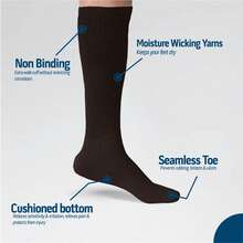 Mens Diabetic Over The Calf Socks Knee Premium Cotton High Socks - 棕色 - 查看 4