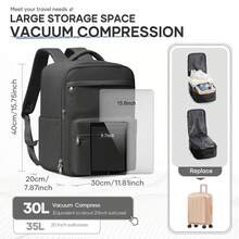 Ba lô du lịch nén chân không dung tích lớn unisex, ba lô leo núi bằng nylon chống thấm nước đạt tiêu chuẩn hàng không, ba lô túi khí nén chân không di động, vật dụng thiết yếu cho du lịch ngoài trời. - Nhiều màu - Xem 3