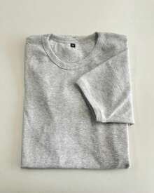 Men's Ribbed American Style T-Shirt..SLIM FIT MODEL - Light Grey - View 3