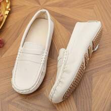 1 par de mocasines de suela blanda de unicolor para niños - Blanco - Ver 11