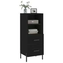 vidaXL Sideboard Schwarz 34,5x34x90 cm Holzwerkstoff