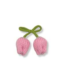 2pcs/6pcs Set Handmade Knitted Tulip Flower Hair Clips, Ribbon Hair Accessories, Fashion Versatile Side Bangs Hairpins, Women Autumn/Winter Hair Decor, Hair Slide, Hair Barrettes