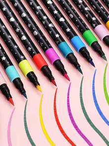 12/24/36/48 色直接液体丙烯颜料马克笔套装专业绘图软毛笔尖笔和马克笔，丙烯颜料笔涂鸦适用于木材、石材、帆布、玻璃、织物、鸡蛋、岩石绘画和 DIY 工艺品艺术用品返校圣诞礼物