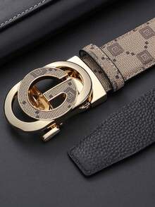 حزام حفلة الشارع للرجال، موضة عصرية راقية جديدة، إبزيم أوتوماتيكي أنيق بطبعة حرفية، مقاوم للبلى بنمط قماش مقلد، حزام بنطلون متعدد الاستخدامات، طراز عتيق ريفي، ملابس حضرية خريفية/شتوية كلاسيكية، هدية عيد الميلاد اليومية للرجال والصديق