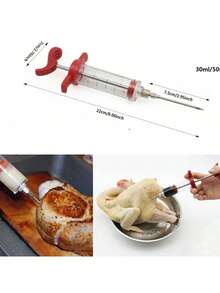 1pc Kitchen Seasoning Syringe - 紅色 - 查看 10