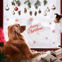 Pegatinas decorativas navideñas con ramas de pino, piñas y bolas de colores - Autoadhesivas, removibles, de estilo contemporáneo, perfectas para paredes y ventanas, decoración del hogar en salas de estar y estudios, decoraciones navideñas