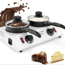 Máquina para fundir chocolate con dos tanques, de aluminio, antiadherente, de temperatura constante, manual, de 2 kg - Tipo de Enchufe A USA (110-127V) - Ver 1