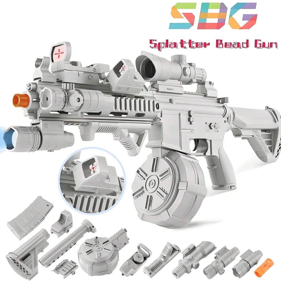 Juguetes para niños y adolescentes, AK pistola de juguete hidrogel, lanzadores de bolas de gel para niños,  pistolas de hidrogel grandes al aire libre, arma de hidrogel, sin bolas de hidrogel, regalos para niños y adolescentes, cumpleaños, el día de los tres reyes magos, regalos de navidad - Blanco y Negro - Ver 1