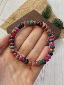 1 pezzo Braccialetto con perline di pietra arcobaleno - alla moda, semplice e versatile | Unisex, adatto per amici e coppie | Un braccialetto casual adatto per l'uso quotidiano